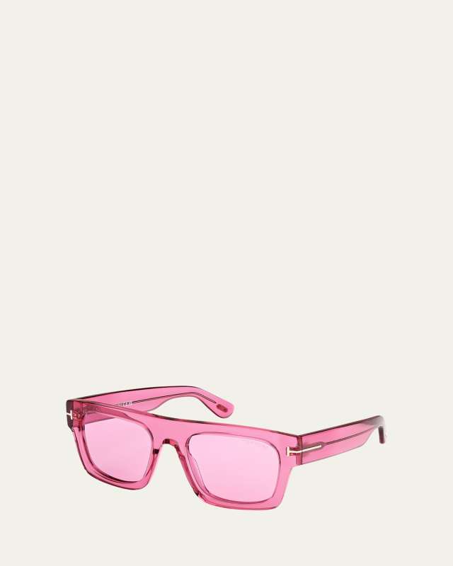 Fausto Square Semi-Transparent Acetate Sunglasses